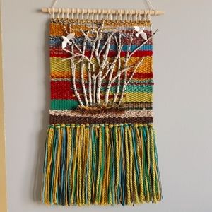 Hand crafted weaving wall hanging/ wall art/ yarn art/ fiber art/ wall tapestry